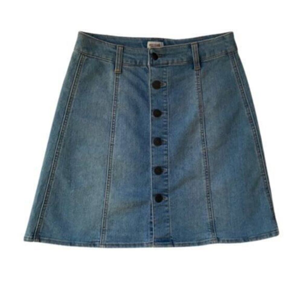 Light Blue Mossimo Denim Jean Button Down Mini Skirt - 0